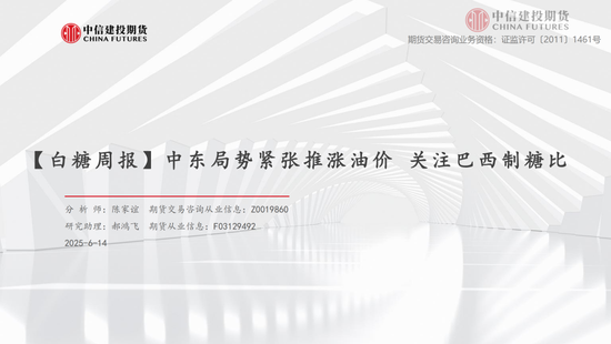 【白糖周报】中东局势紧张(😬)推涨油价 关注巴西制糖比